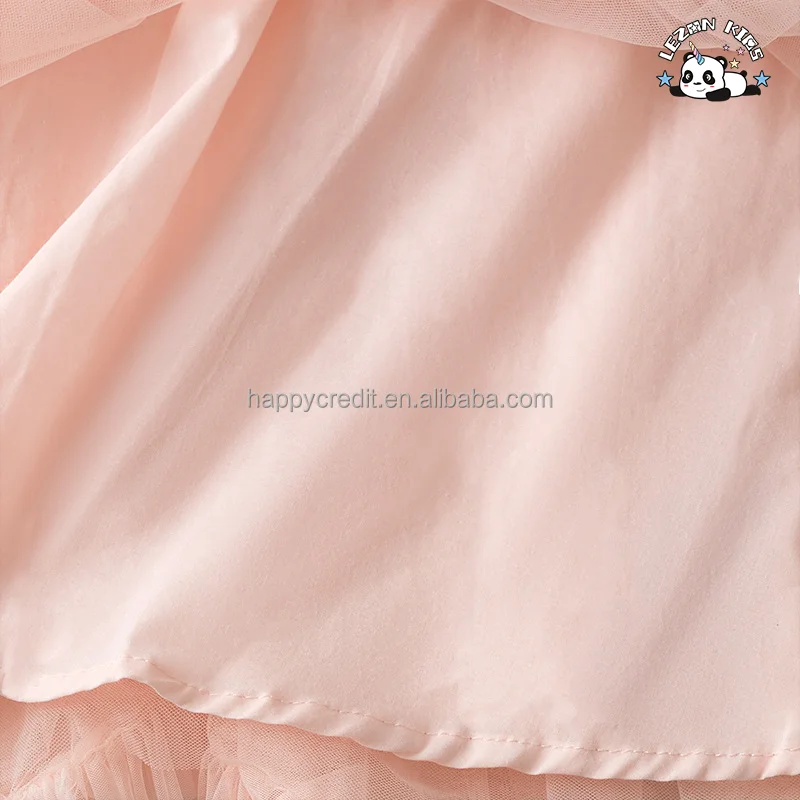 LEZONKIDS - Vestido de Tule para Meninas Princesa Puffy em Camadas com Suspensão de Pérolas Elegantes Mais Recente de 2024 para o Verão